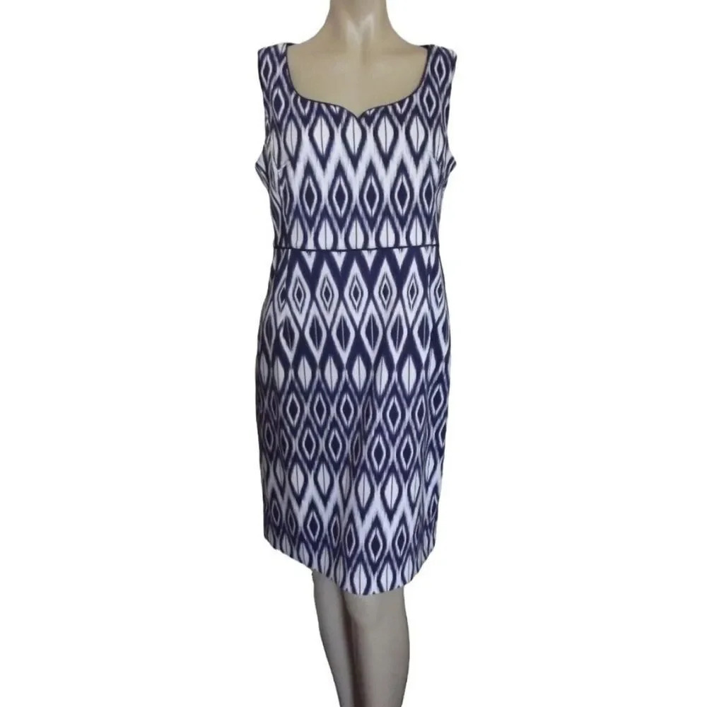 Dress Barn navy blue design sheath dress 16 EUC‎
